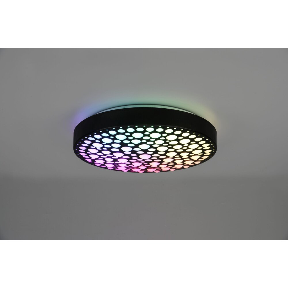 Reality Chizu Plafondlamp LED Zwart, 1-licht, Afstandsbediening, Kleurwisselaar