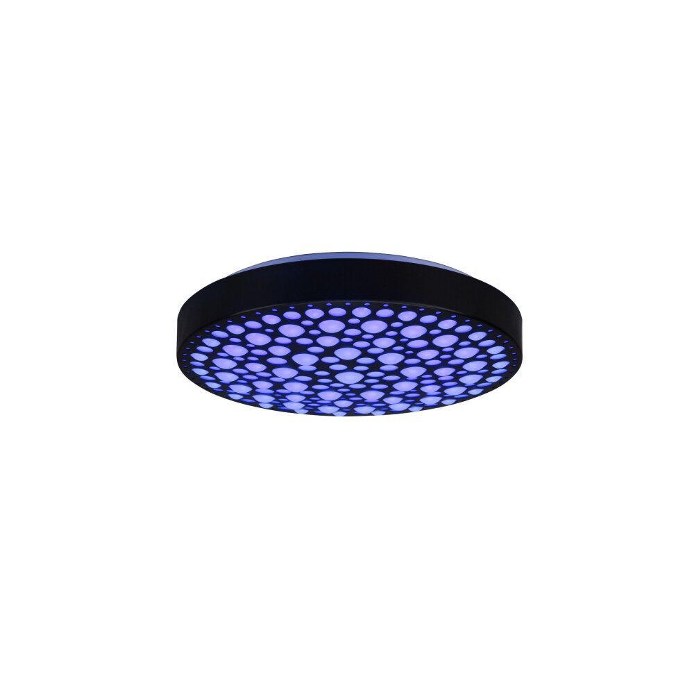 Reality Chizu Plafondlamp LED Zwart, 1-licht, Afstandsbediening, Kleurwisselaar