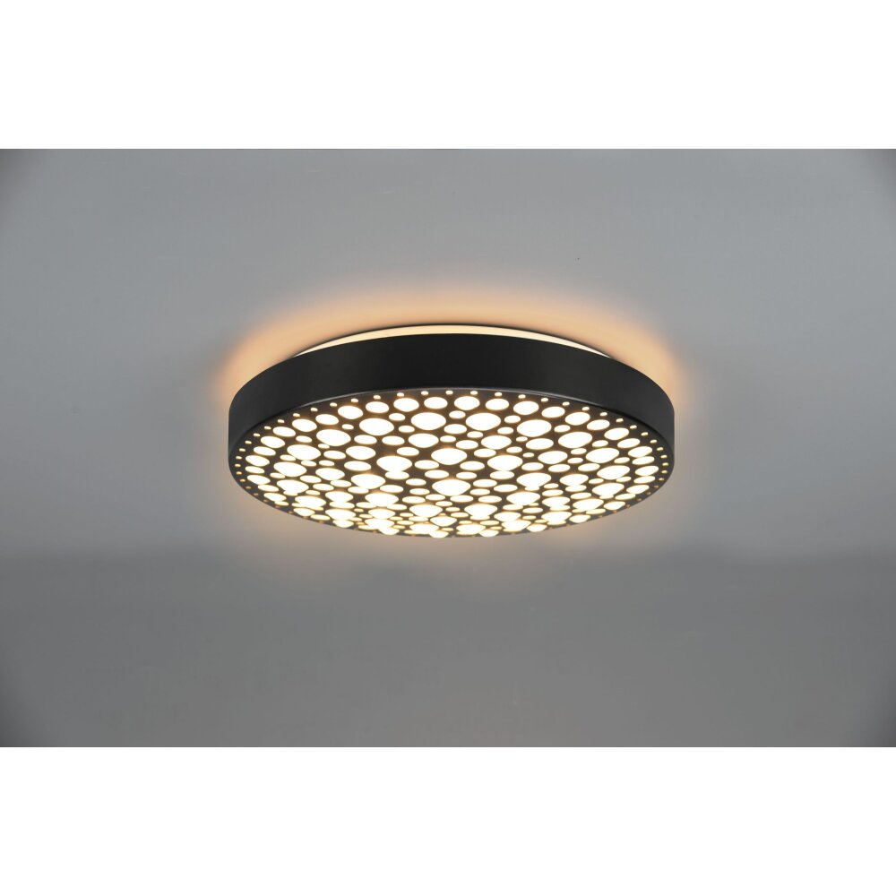 Reality Chizu Plafondlamp LED Zwart, 1-licht, Afstandsbediening, Kleurwisselaar