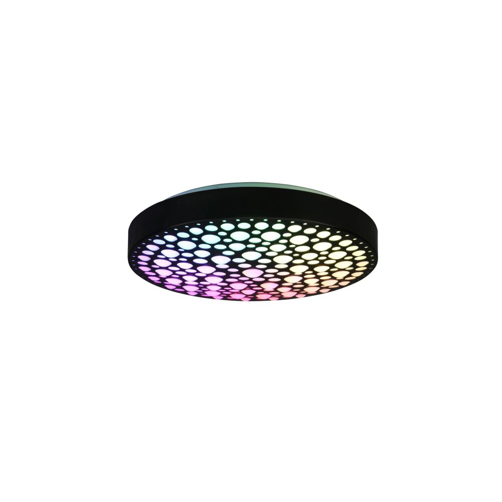 Reality Chizu Plafondlamp LED Zwart, 1-licht, Afstandsbediening, Kleurwisselaar