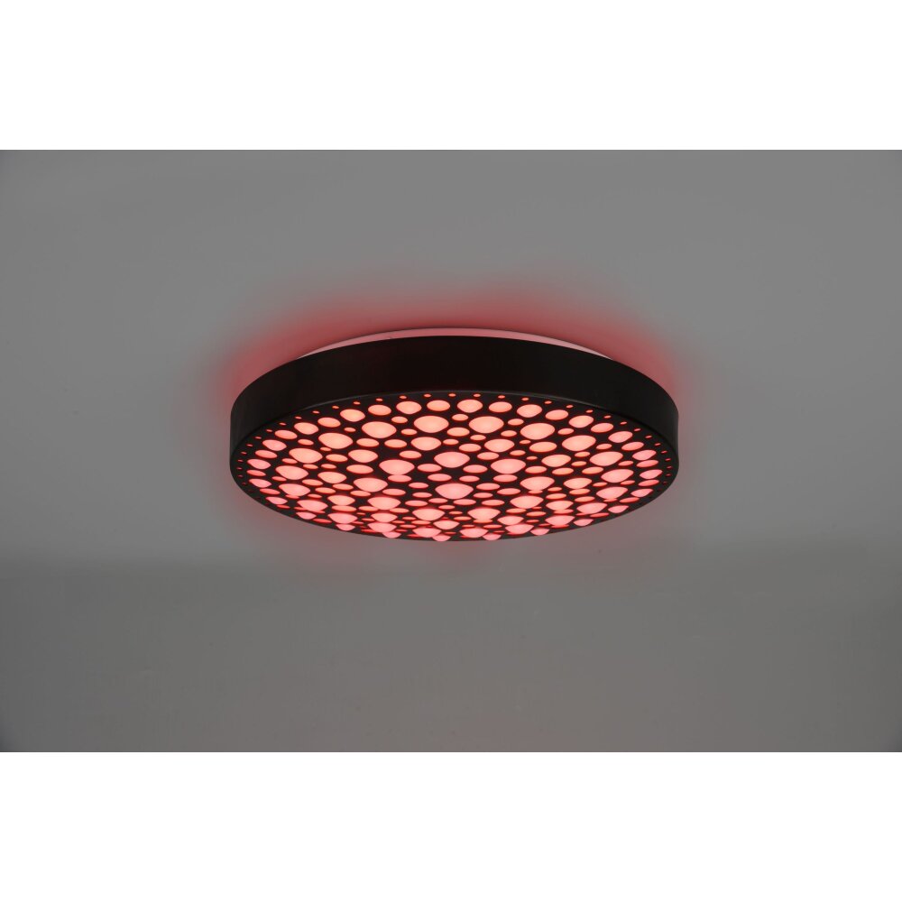 Reality Chizu Plafondlamp LED Zwart, 1-licht, Afstandsbediening, Kleurwisselaar