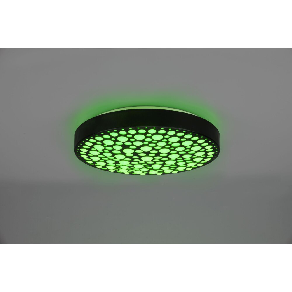 Reality Chizu Plafondlamp LED Zwart, 1-licht, Afstandsbediening, Kleurwisselaar