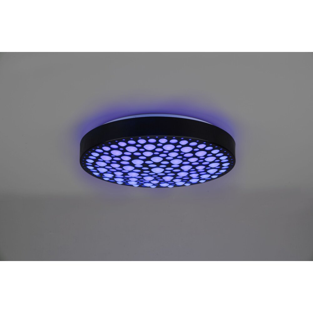 Reality Chizu Plafondlamp LED Zwart, 1-licht, Afstandsbediening, Kleurwisselaar
