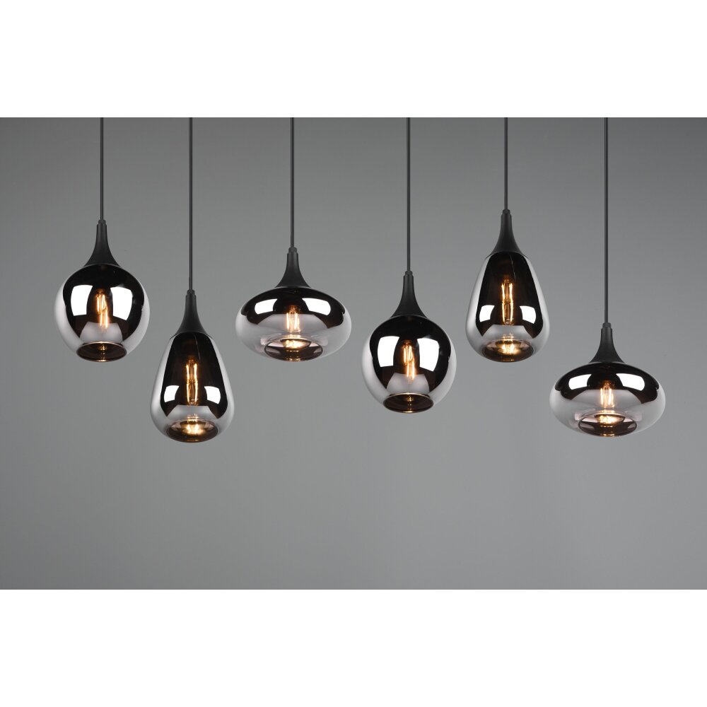 Trio Lumina Hanglamp Zwart, 6-lichts