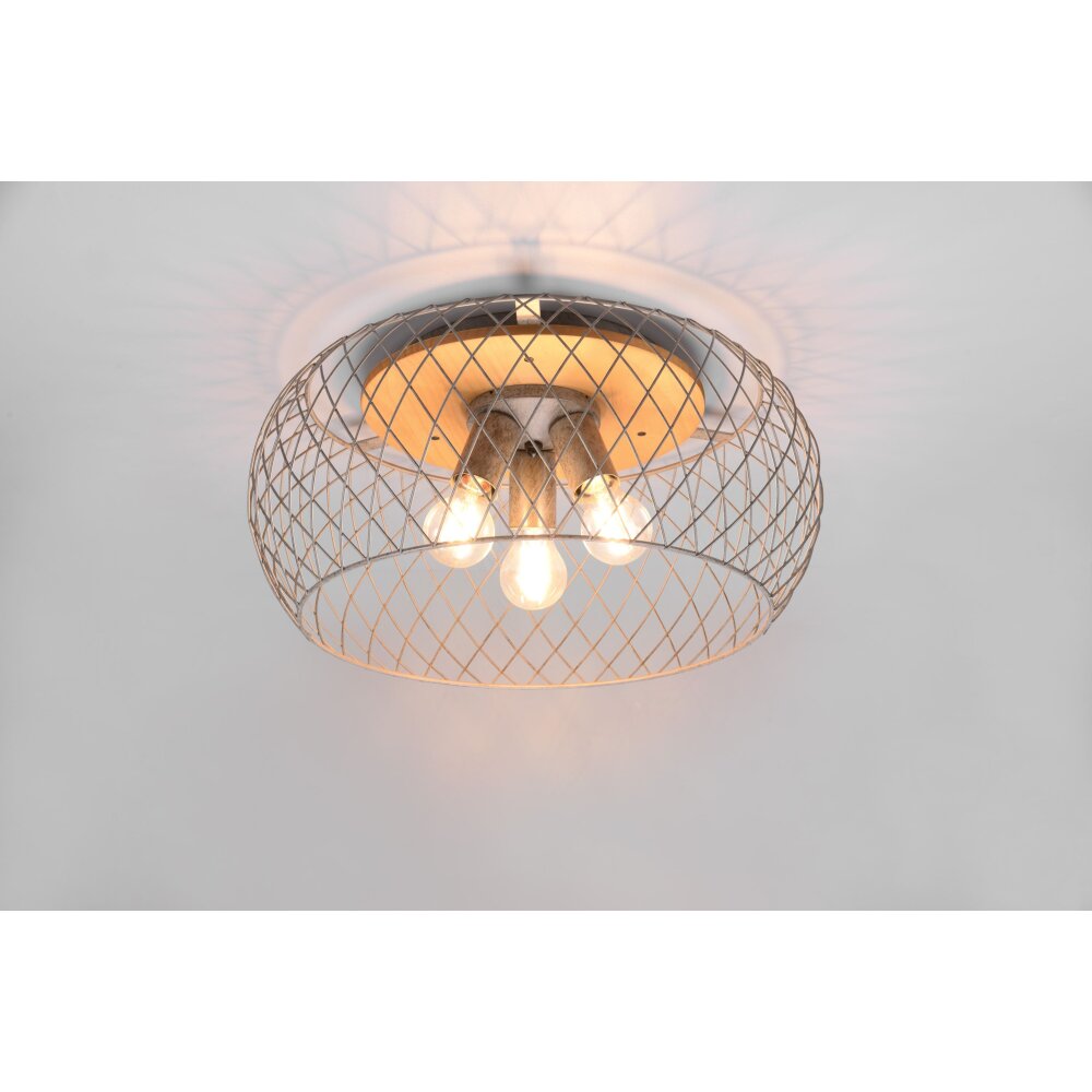 Trio Tamil Plafondlamp Donkerbruin, Nikkel mat, 3-lichts main product photo