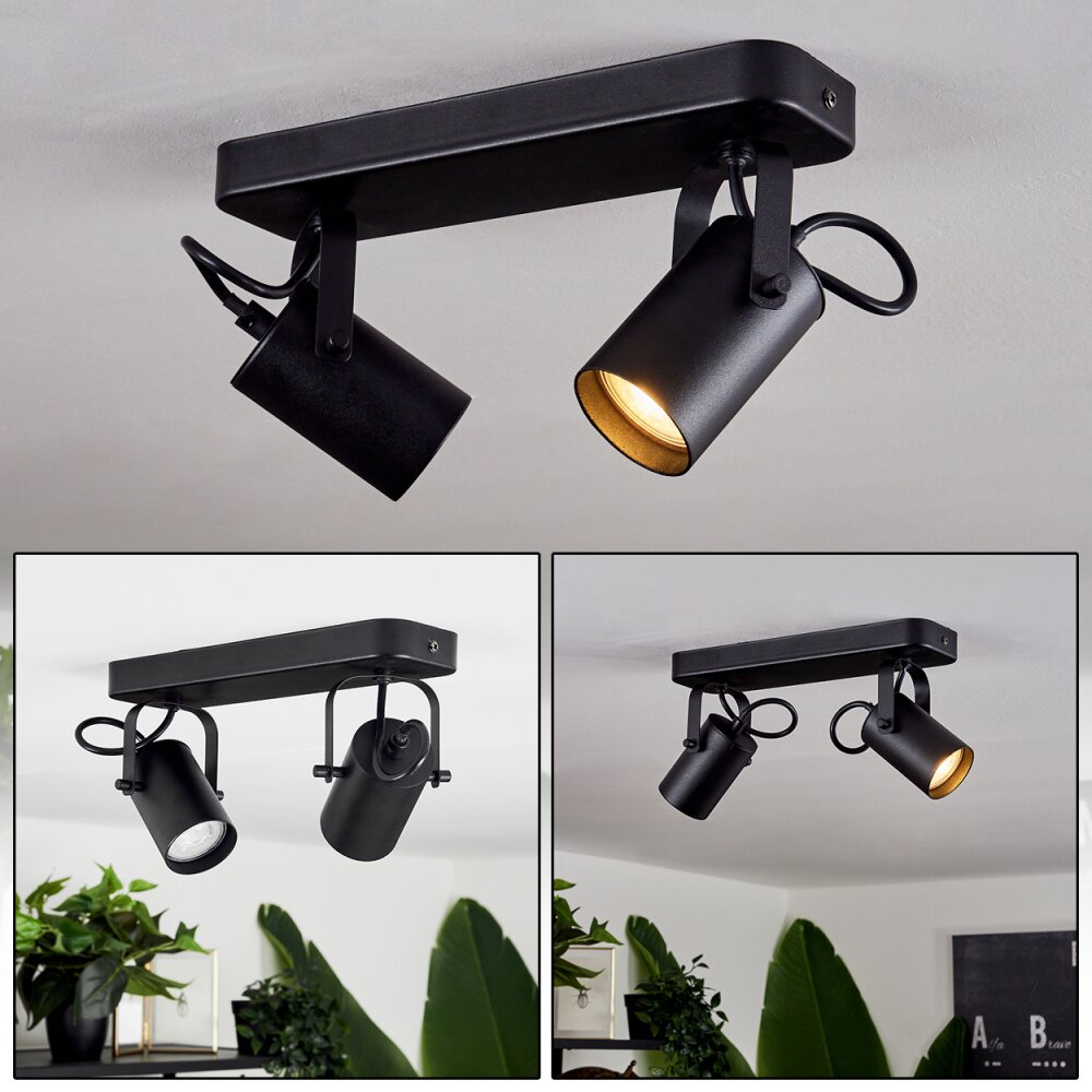Kergus Plafondlamp Zwart, 2-lichts main product photo