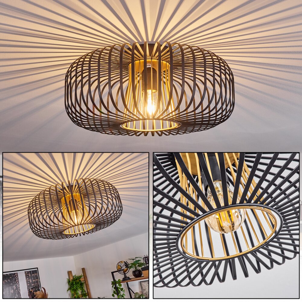 Oravi Plafondlamp Zwart-Goud, 1-licht main product photo