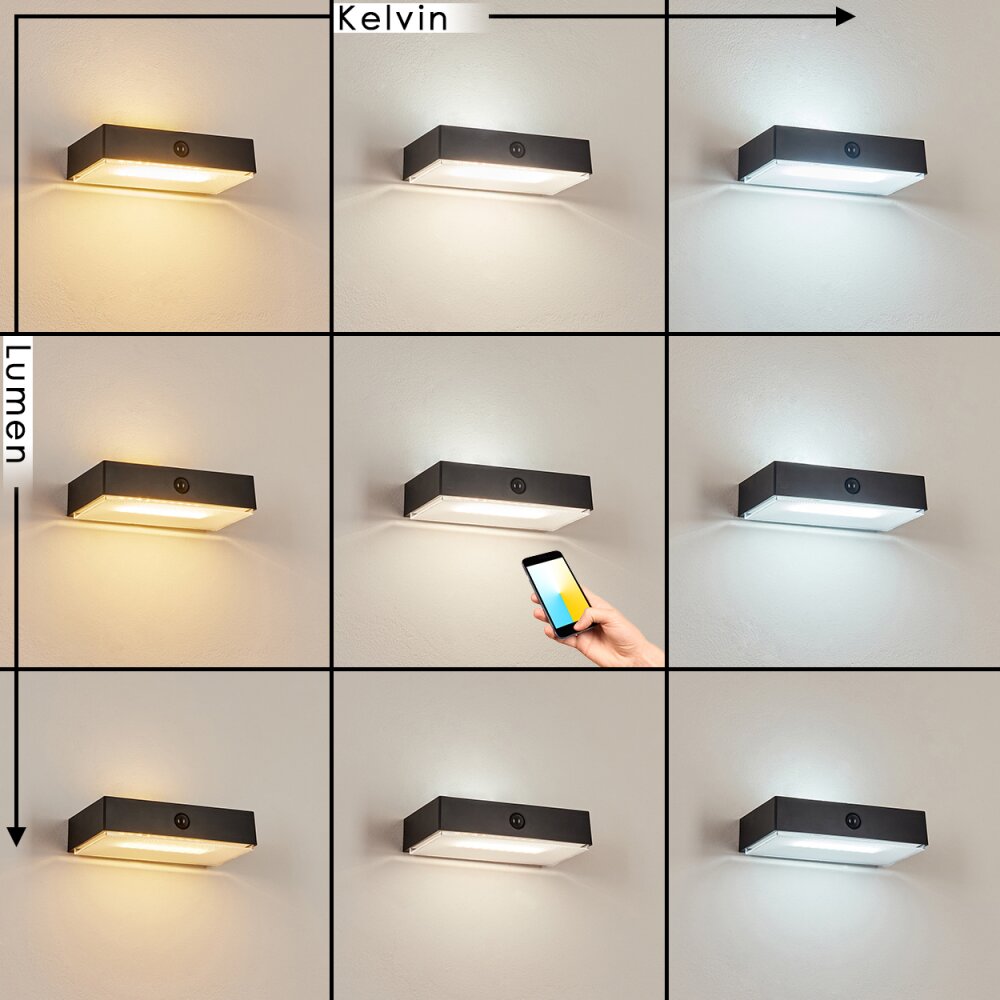 Seilhac Solarlamp LED Zwart, 1-licht, Bewegingsmelder