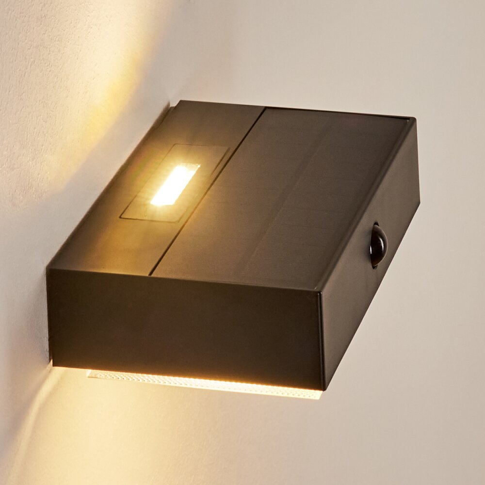 Seilhac Solarlamp LED Zwart, 1-licht, Bewegingsmelder