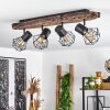 Bardhaman Plafondlamp Bruin, houtlook, Zwart, 4-lichts