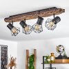 Bardhaman Plafondlamp Bruin, houtlook, Zwart, 4-lichts