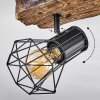Bardhaman Plafondlamp Bruin, houtlook, Zwart, 4-lichts