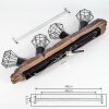 Bardhaman Plafondlamp Bruin, houtlook, Zwart, 4-lichts