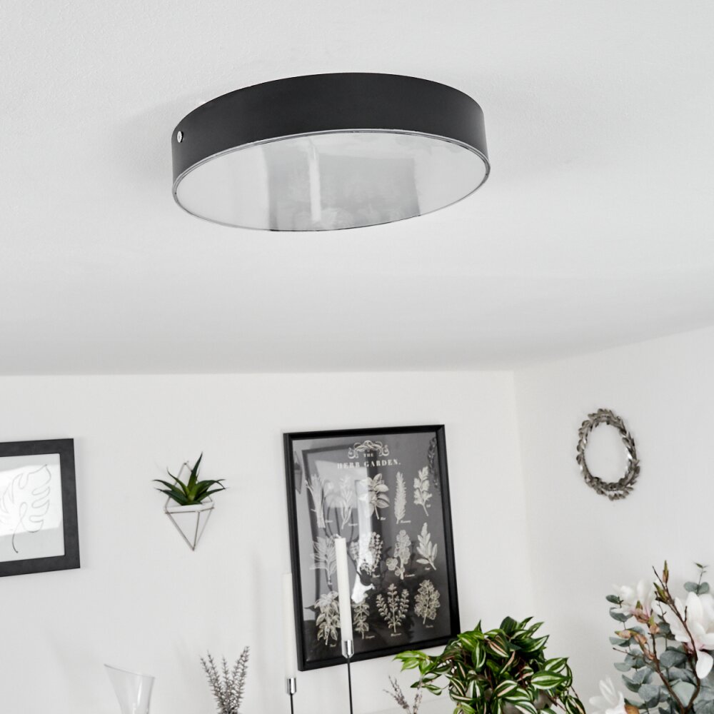 Mentque Plafondlamp LED Zwart, 1-licht