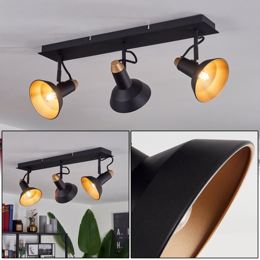 Vouzy Plafondlamp Zwart, 3-lichts main product photo