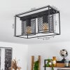 Bettaix Plafondlamp Zwart, 2-lichts