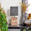 Francillon Tafellamp Bruin, Chroom, houtlook, 1-licht