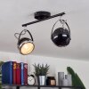 Foverup Plafondlamp Chroom, Nikkel mat, Zwart, 2-lichts