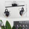 Foverup Plafondlamp Chroom, Nikkel mat, Zwart, 2-lichts