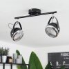 Foverup Plafondlamp Chroom, Nikkel mat, Zwart, 2-lichts