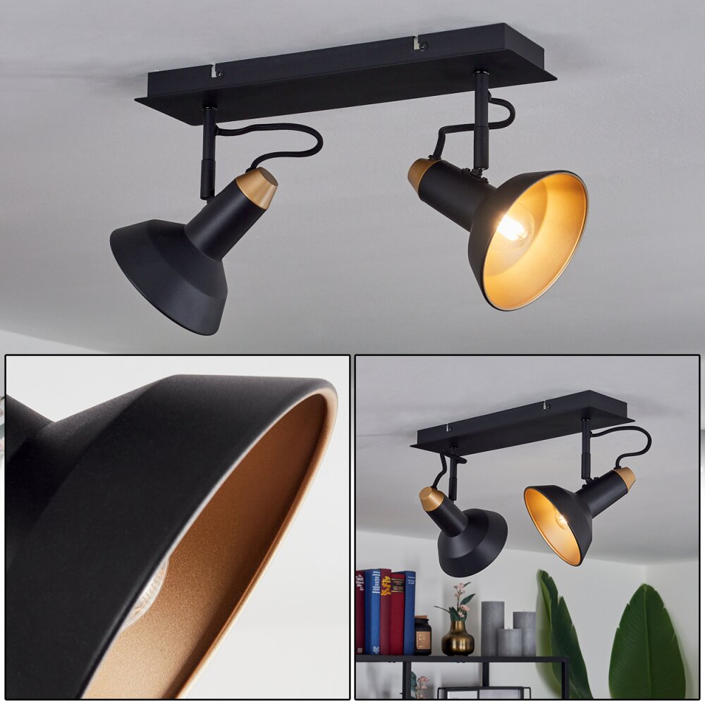 Vouzy Plafondlamp Zwart, 2-lichts main product photo