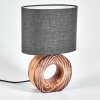 Francillon Tafellamp Bruin, Chroom, houtlook, 1-licht