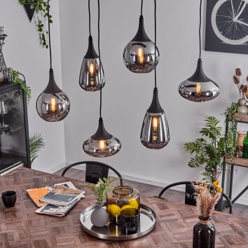 Maynal Hanger Zwart, 6-lichts Maynal Hanger Zwart, 6-lichts