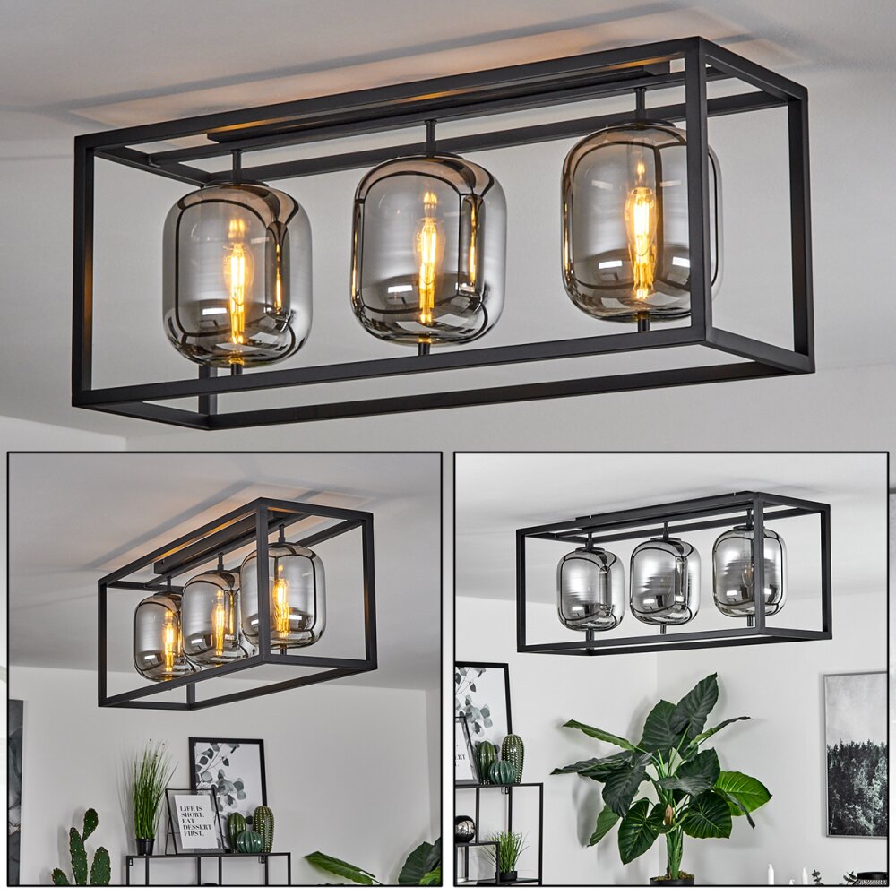 Verbania Plafondlamp Zwart, 3-lichts main product photo