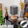 Francillon Tafellamp Bruin, Chroom, houtlook, 1-licht