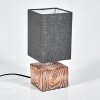 Francillon Tafellamp Bruin, Chroom, houtlook, 1-licht