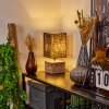 Francillon Tafellamp Bruin, Chroom, houtlook, 1-licht