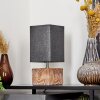 Francillon Tafellamp Bruin, Chroom, houtlook, 1-licht