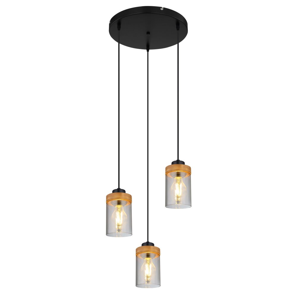 Globo FINCA Hanger Rookkleurig, 3-lichts main product photo