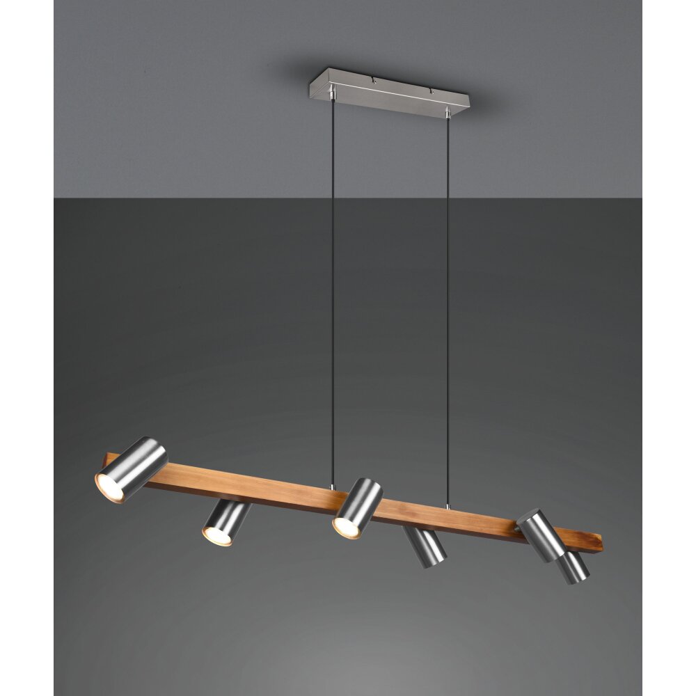 Trio Marley Hanglamp Natuurlijke kleuren, Nikkel mat, 6-lichts main product photo