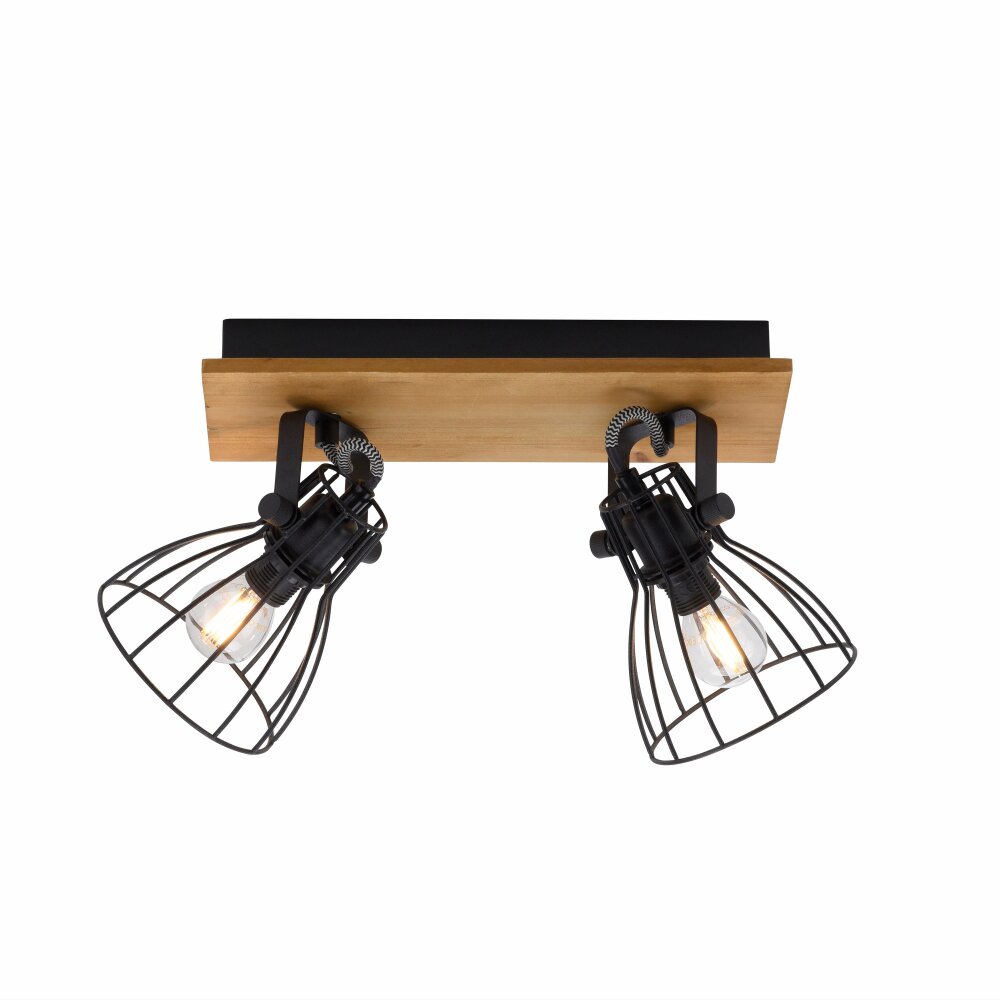 Leuchten-Direkt TARO Plafondlamp Zwart, 2-lichts main product photo