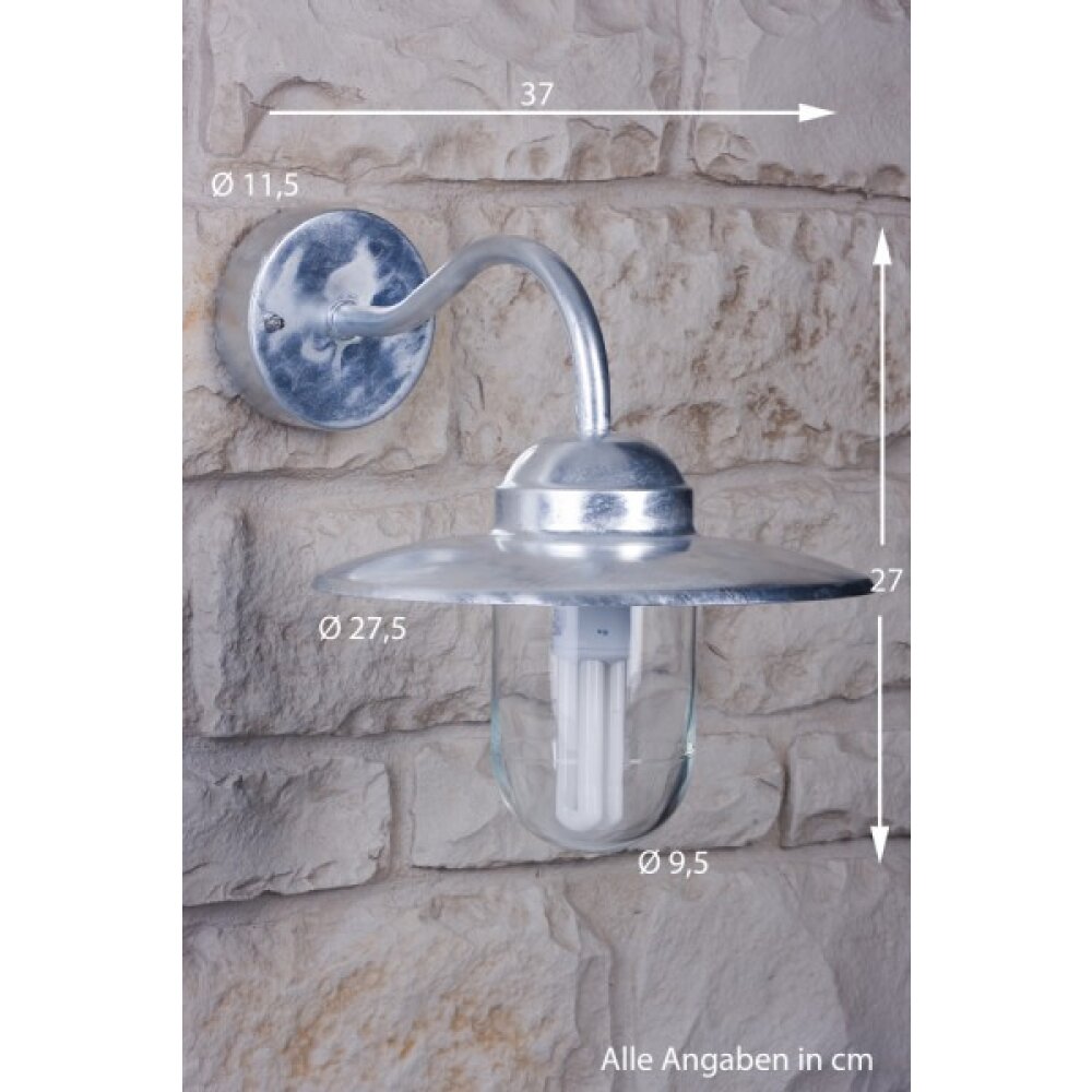 Nordlux LUXEMBOURG Buiten muurverlichting roestvrij staal, Transparant, Helder, Gegalvaniseerd, 1-licht main product photo