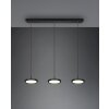Trio Tray Hanglamp LED Zwart, 3-lichts