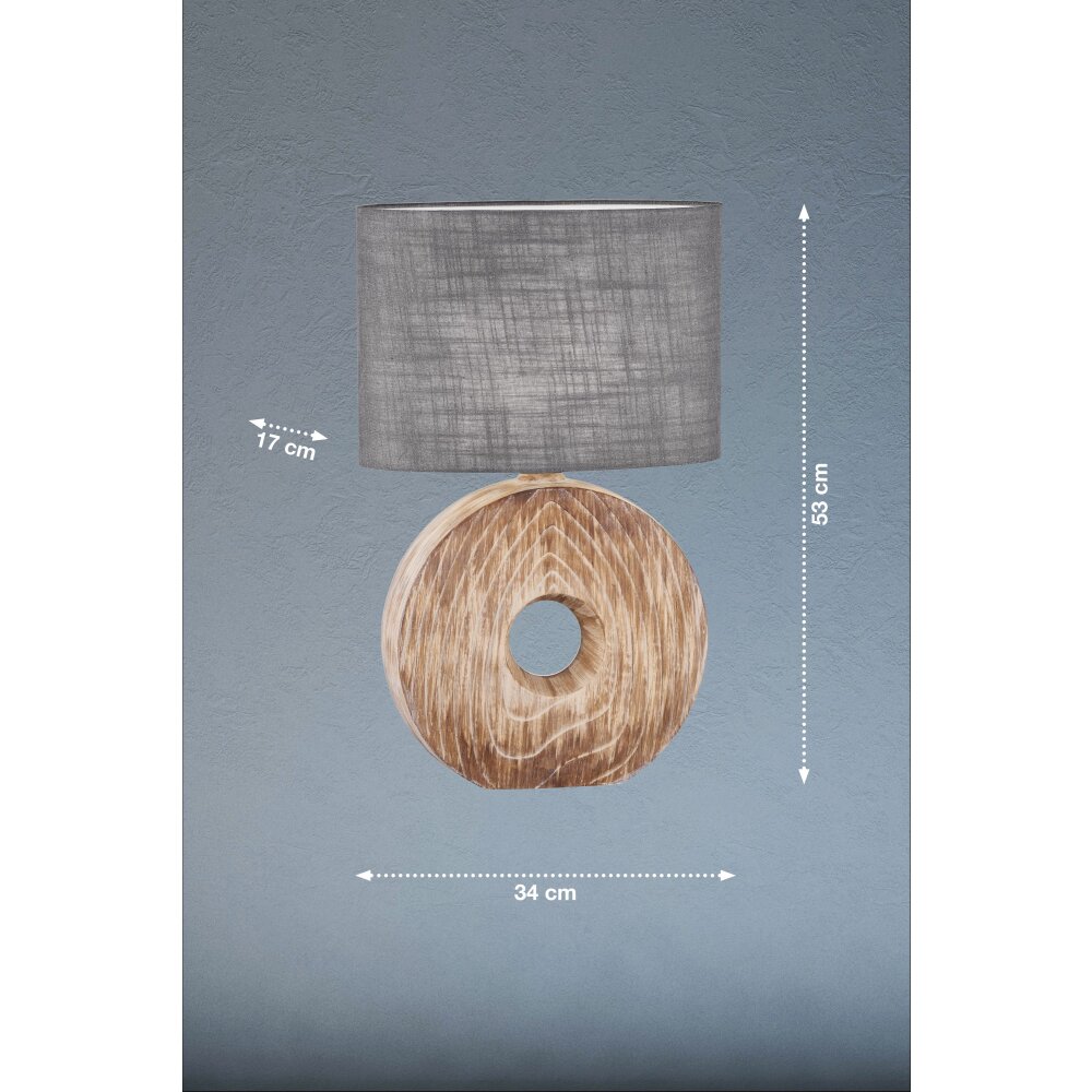 Fischer & Honsel Hanke Tafellamp houtlook, 1-licht