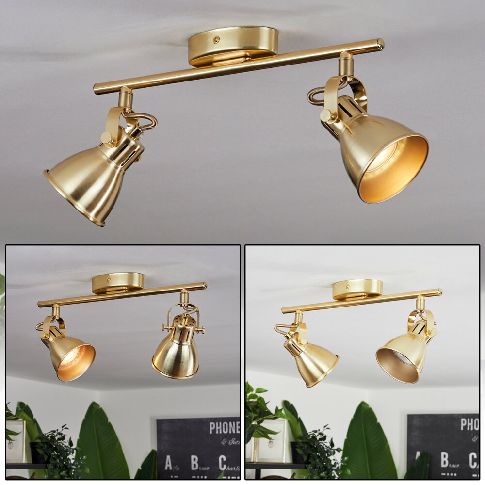Salinas Plafondlamp Messing, 2-lichts main product photo