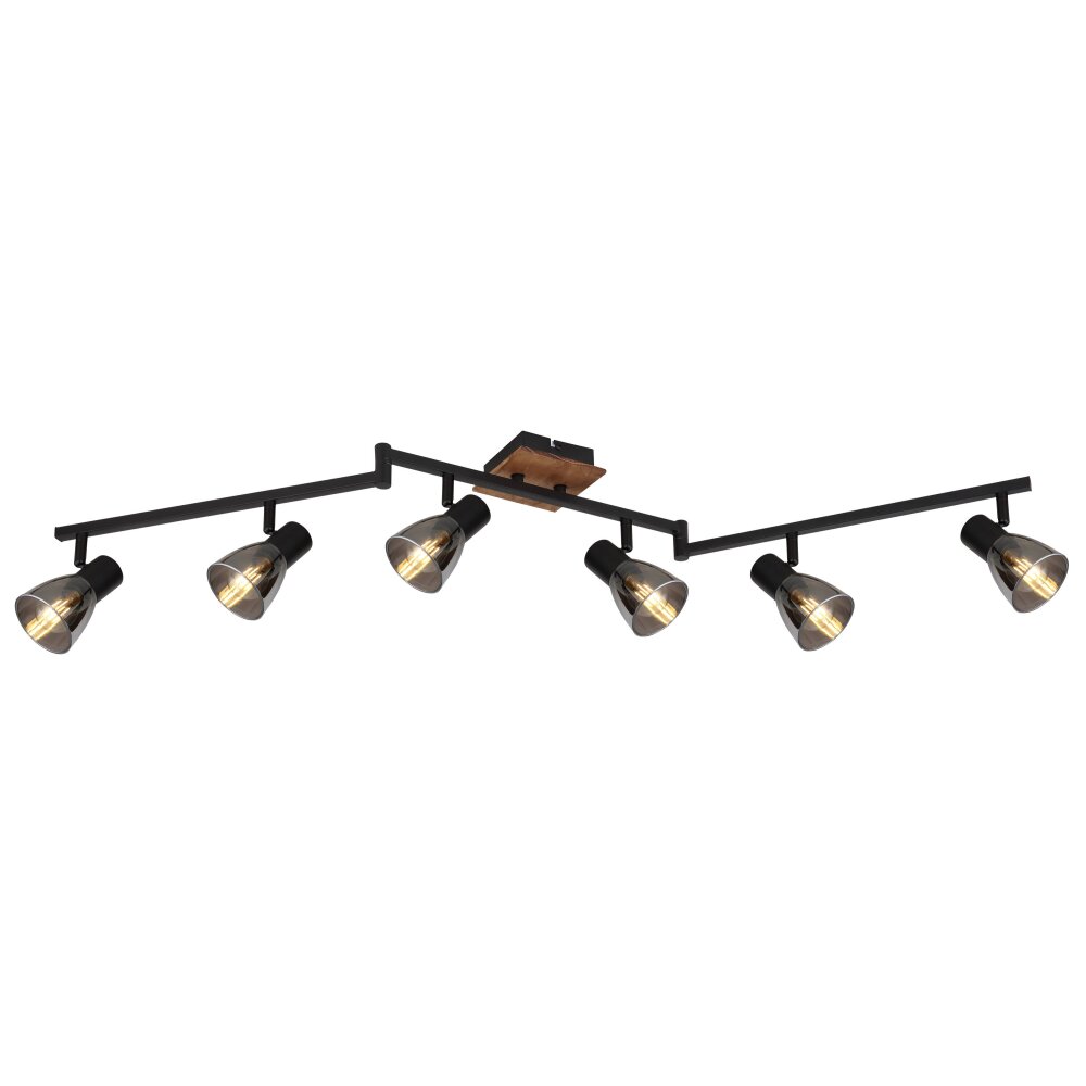Globo CLAUDE Plafondlamp Bruin, Zwart, 6-lichts main product photo