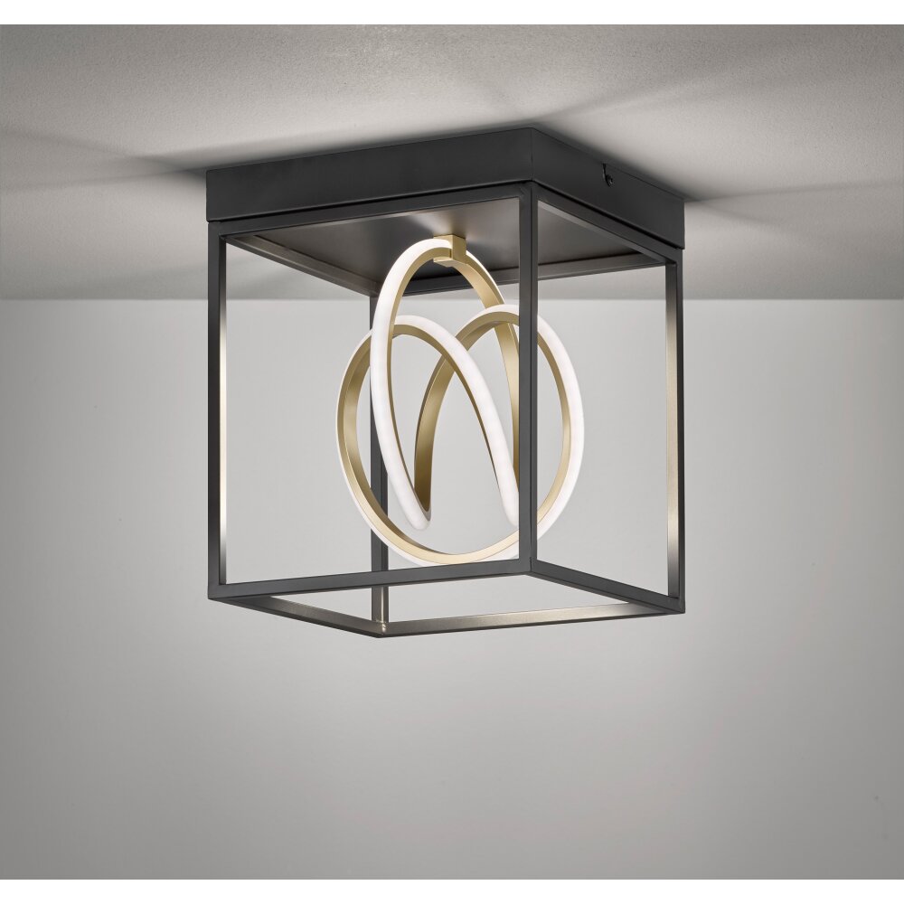 Fischer & Honsel Gisi Plafondlamp LED Zwart, 1-licht, Afstandsbediening main product photo