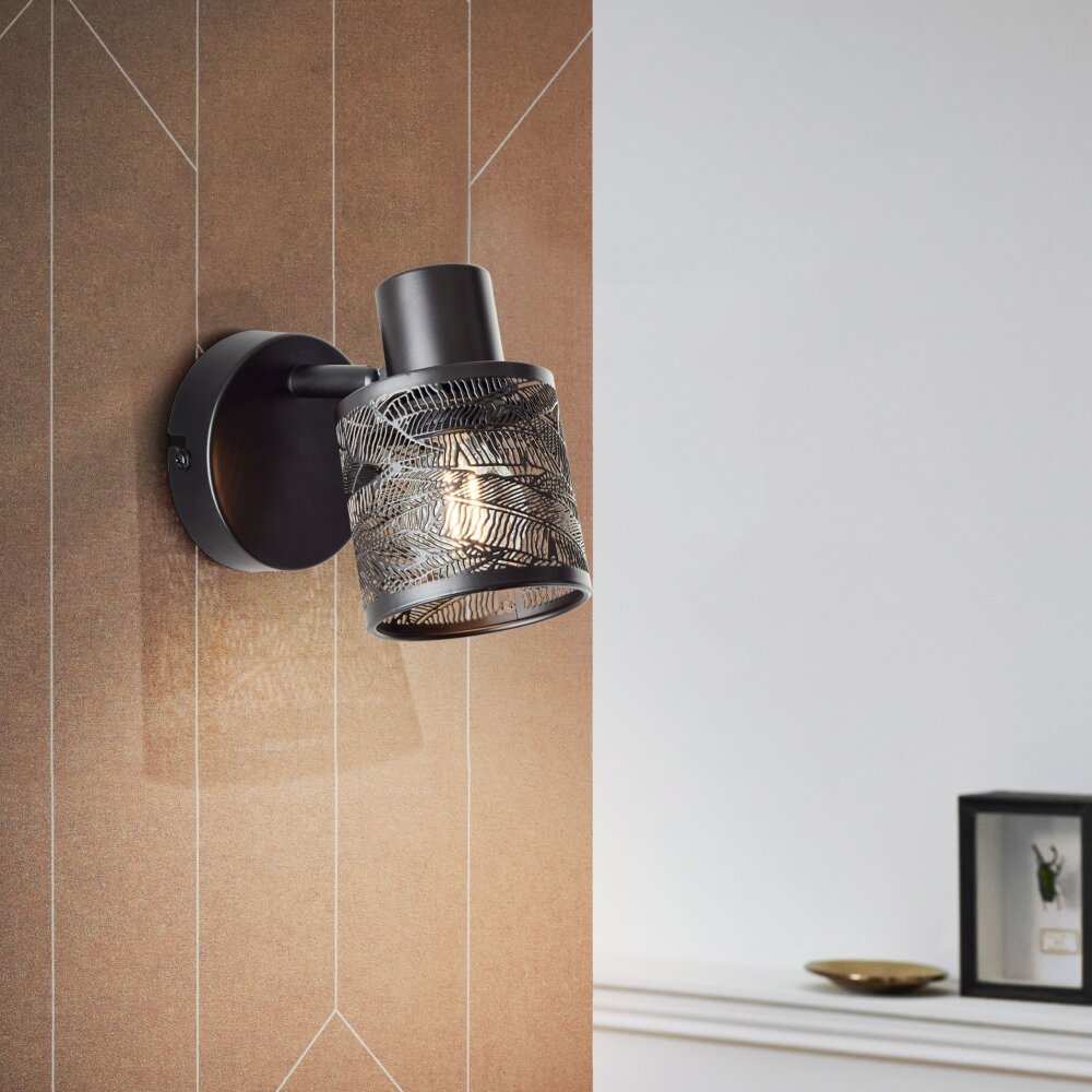 Brilliant Bano Muurlamp Zwart, 1-licht