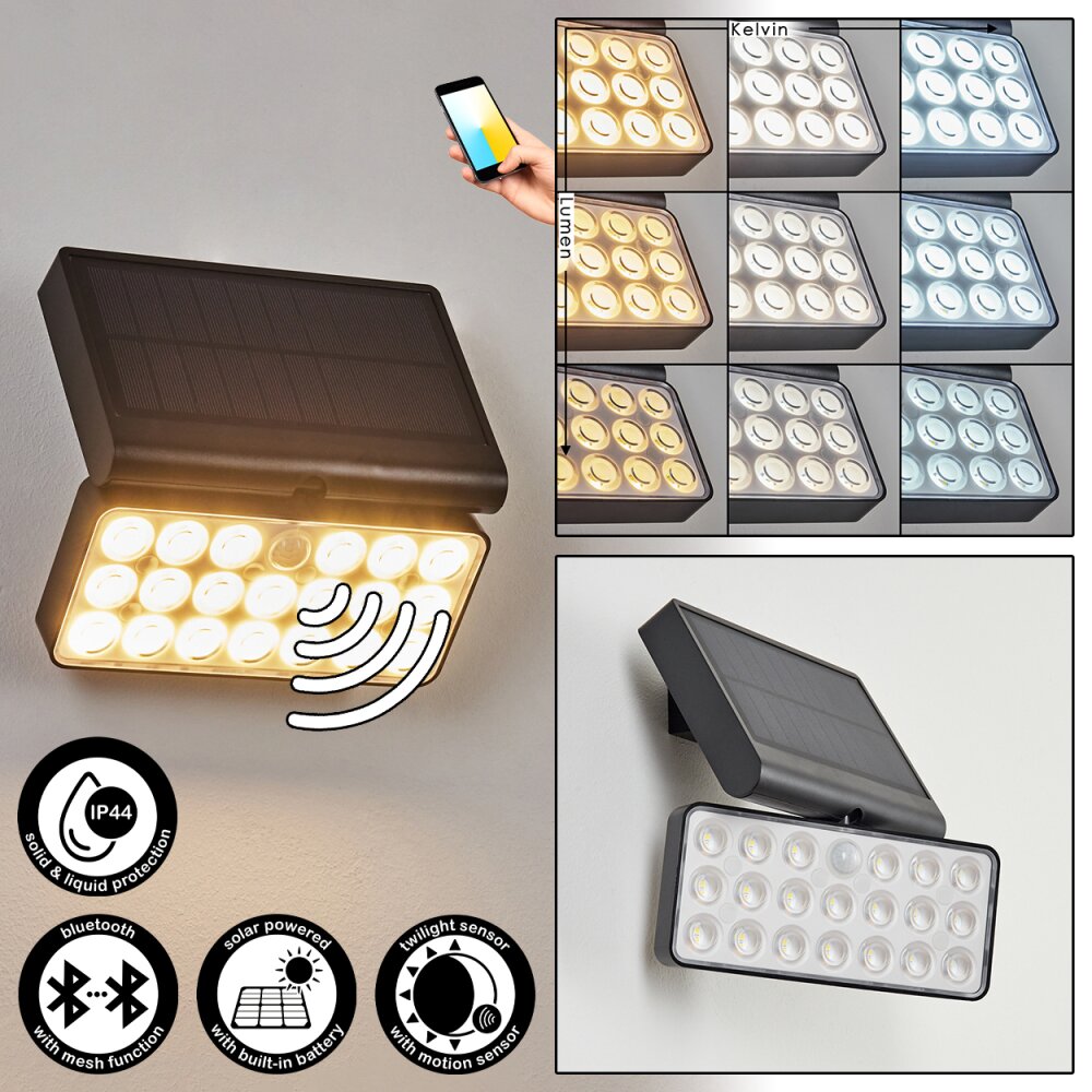 Estampes Solarlamp LED Antraciet, 1-licht, Bewegingsmelder main product photo