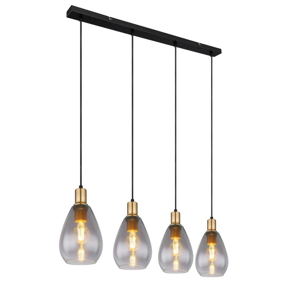 Globo FANNI Hanger Messing, Zwart, 4-lichts main product photo
