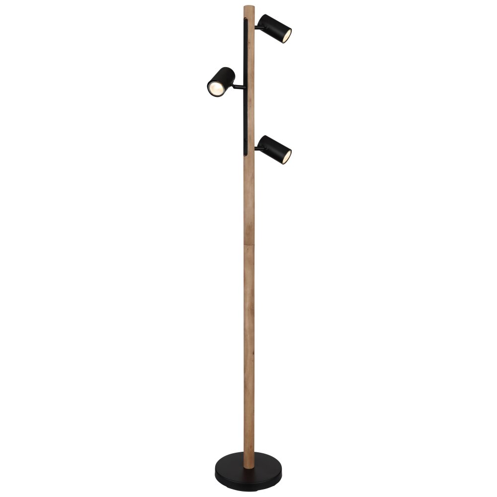 Globo HERTI Staande lamp Bruin, Zwart, 3-lichts main product photo