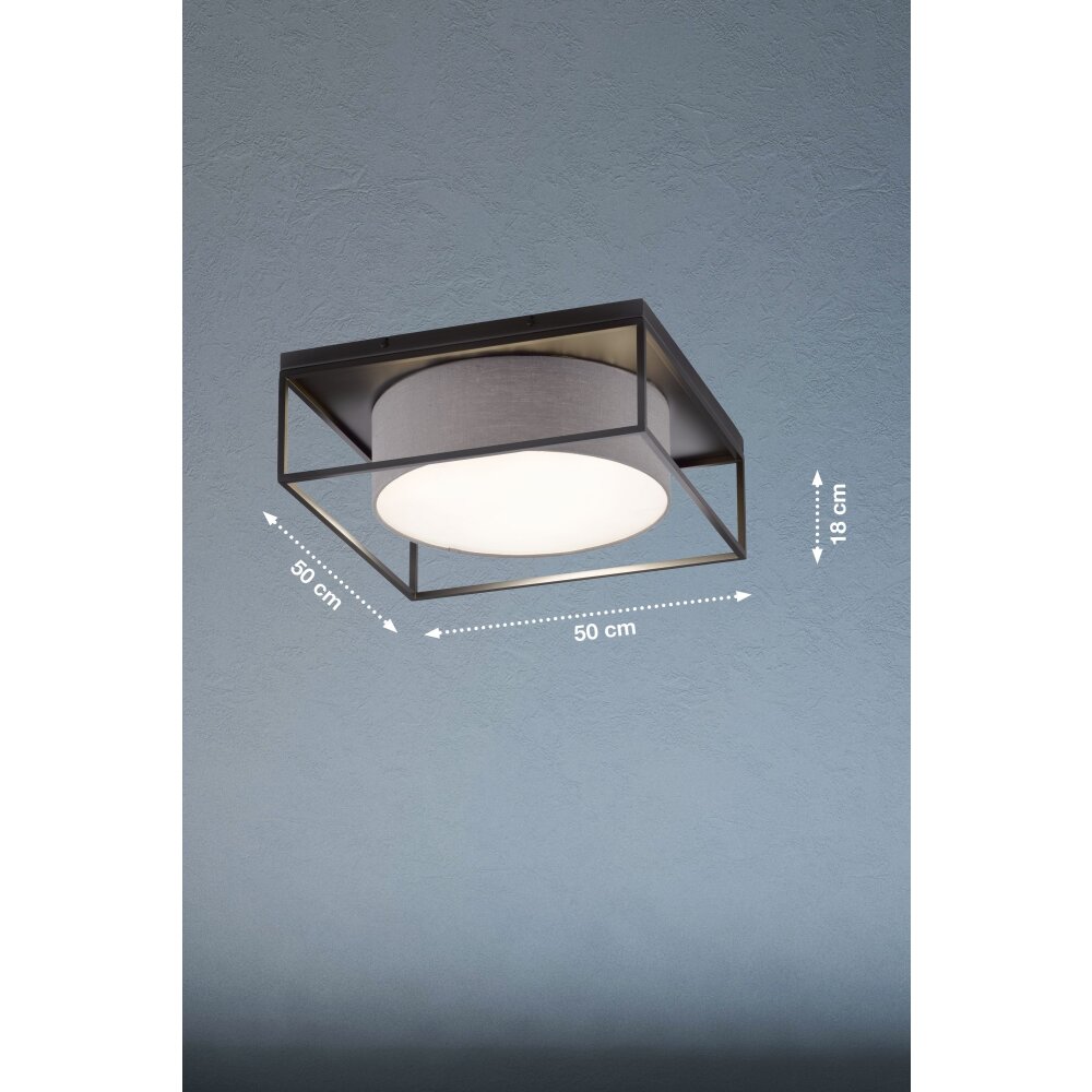Fischer & Honsel Carre Plafondlamp Zwart, 3-lichts