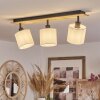 Alsen Plafondlamp Hout licht, Zwart, 3-lichts
