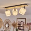 Alsen Plafondlamp Hout licht, Zwart, 3-lichts