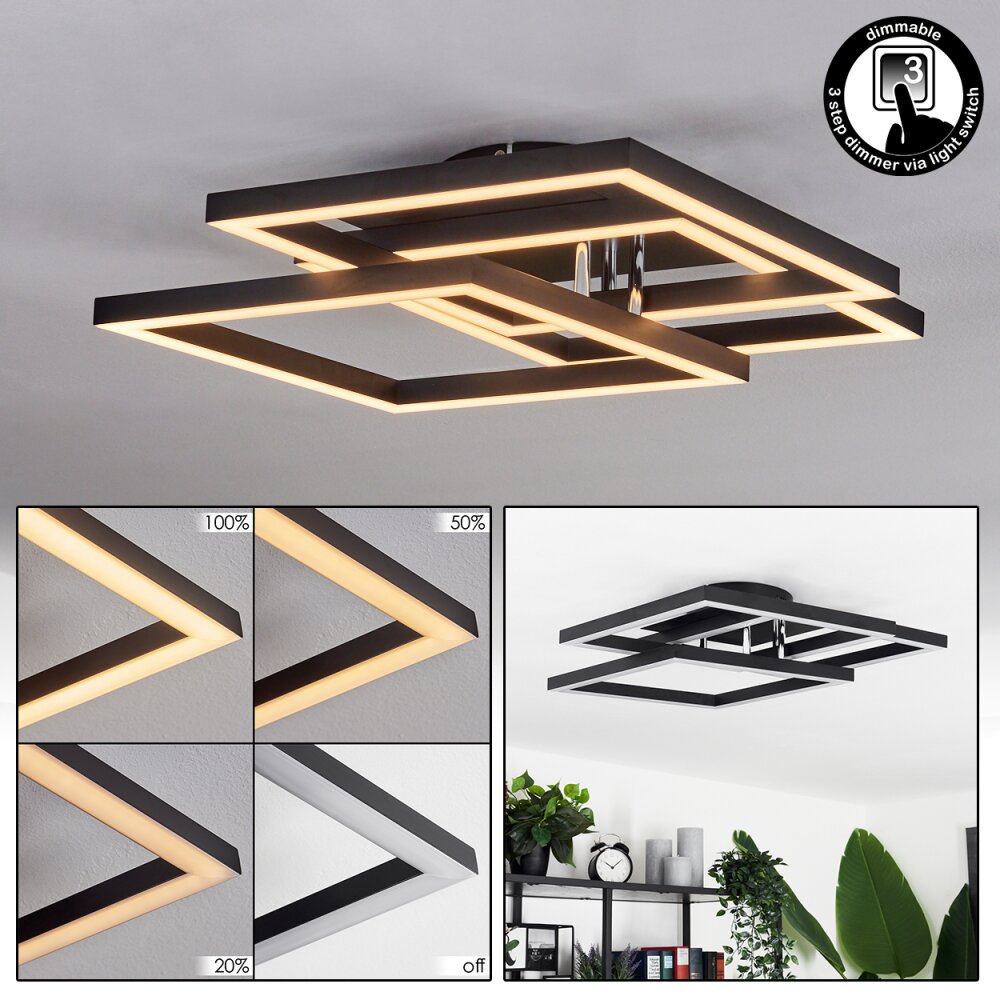 Cavareno Plafondlamp LED Zwart, 1-licht main product photo