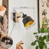 Safari Muurlamp Chroom, Hout donker, Zwart, 1-licht